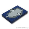 タイル 2 x 3 - ピクセルのイカの顔(マインクラフト)：[Dark Blue / ダークブルー]