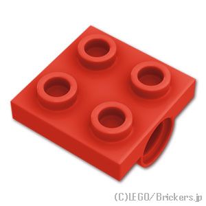 LEGO® パーツ 281721 プレート 2 x 2 - Wピン穴：[Red / レッド] 2817-021 