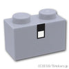ブロック 1 x 2 - ピクセルの目 マインクラフト：[Light Bluish Gray / グレー]