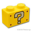 ブロック 1 x 2 - クエスチョンマークパターン：[Yellow / イエロー]