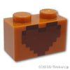 ブロック 1 x 2 - ピクセルのハート マインクラフト：[Dark Orange / ダークオレンジ]