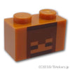 ブロック 1 x 2 - ピクセルのスカル マインクラフト：[Dark Orange / ダークオレンジ]