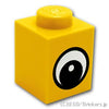 ブロック 1 x 1 - アイ・パターン 白点付き：[Yellow / イエロー]