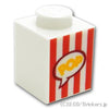 ブロック 1 x 1 - ポップコーンボックス パターン：[White / ホワイト]