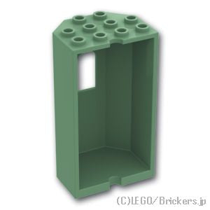 LEGO® パーツ 6266729 パネル 3 x 4 x 6 - 窓付きタレット壁：[Sand Green / サンドグリーン] 30246-151 