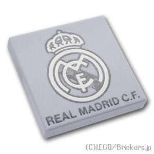 タイル 2 x 2 - REAL MADRID C.F.(レアル・マドリード)：[Light Bluish Gray / グレー]