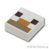 タイル 1 x 1 - アルパカの顔 マインクラフト：[White / ホワイト]