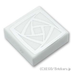タイル 1 x 1 - ロサスのシルバーの紋章：[White / ホワイト]