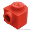 ハーフ ラウンド ブロック 1 x 1 x 2/3 - サイドスタッド：[Red / レッド]
