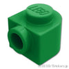 ハーフ ラウンド ブロック 1 x 1 x 2/3 - サイドスタッド：[Green / グリーン]