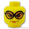 ミニフィグ ヘッド - オレンジゴーグルの女性：[Yellow / イエロー]