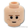 ミニフィグ ヘッド - そばかすの子供の顔：[Light Nougat / ライトヌガー]