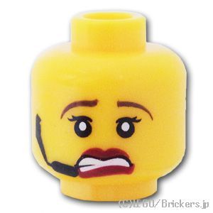 LEGO® パーツ 4528207 ミニフィグ デュアルヘッド - ヘッドセット女性のスマイル / 嫌がる顔：[Yellow / イエロー] 3626pb0295-024 