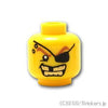 ミニフィグ ヘッド - 金歯とアイパッチ：[Yellow / イエロー]