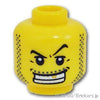 ミニフィグ ヘッド - 無精ひげと金歯の悪だくみ顔：[Yellow / イエロー]