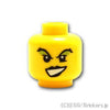 ミニフィグ ヘッド - 緑のアイシャドウと黒いリップ：[Yellow / イエロー]