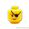 ミニフィグ ヘッド - 無精ひげとアイパッチ：[Yellow / イエロー]