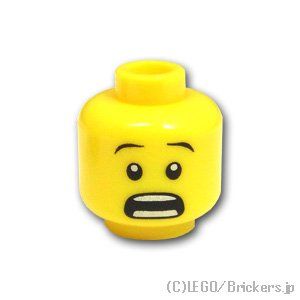 LEGO® パーツ 4570027 ミニフィグ デュアルヘッド - 細眉の笑顔 / 驚き顔：[Yellow / イエロー] 3626pb0333-024 