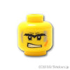 ミニフィグ デュアルヘッド - 一本眉毛と傷の怒顔 / 怖気づいた顔：[Yellow / イエロー]