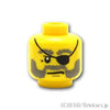ミニフィグ デュアルヘッド - グレーひげとアイパッチのキメ顔 / 怖がり顔：[Yellow / イエロー]
