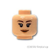 ミニフィグ デュアルヘッド - ナチュラルリップの笑顔 / 怒り顔：[Light Nougat / ライトヌガー]
