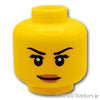 ミニフィグ ヘッド - キリっとした女性：[Yellow / イエロー]