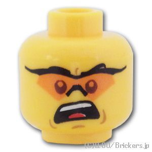 LEGO® パーツ 4626858/4642504 ミニフィグ デュアルヘッド - サングラスをかけた笑顔 / 驚き顔 ：[Yellow / イエロー] 3626pb0583-024 