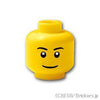 ミニフィグ ヘッド - 黒い眉毛のスマイル：[Yellow / イエロー]