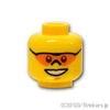ミニフィグ ヘッド - オレンジサングラスの笑顔：[Yellow / イエロー]