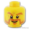 ミニフィグ ヘッド - マトンチョップ髭の自信の笑顔：[Yellow / イエロー]