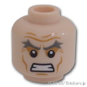 LEGO® パーツ 6003625 ミニフィグ デュアルヘッド - 厳しい顔 / 食いしばった顔：[Light Nougat / ライトヌガー] 3626pb0707-283 