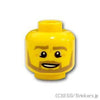 ミニフィグ ヘッド - ダークタンのひげ：[Yellow / イエロー]