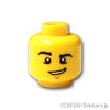 ミニフィグ ヘッド - ひきつったニヤリ顔：[Yellow / イエロー]