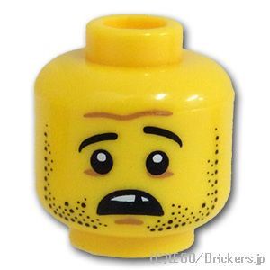 LEGO® パーツ 6038470/6062944 ミニフィグ デュアルヘッド - 歯抜けのスマイル / 困った顔：[Yellow / イエロー] 3626pb0996-024 