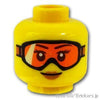 ミニフィグ ヘッド - 登山用ゴーグルをかけた女性：[Yellow / イエロー]