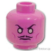 ミニフィグ デュアルヘッド -オレンジ目と口ひげの顔 / 怒った顔：[Dark Pink / ダークピンク]