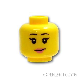 LEGO® パーツ 6103171 ミニフィグ デュアルヘッド - おしゃれサングラスの笑顔 / ピンクリップの笑顔：[Yellow / イエロー] 3626pb1277-024 