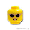 ミニフィグ デュアルヘッド - おしゃれサングラスの笑顔 / ピンクリップの笑顔：[Yellow / イエロー]