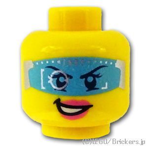 LEGO® パーツ 6081329 ミニフィグ デュアルヘッド - スマイル / デジタルバイザーの笑顔：[Yellow / イエロー] 3626pb1284-024 