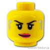 ミニフィグ デュアルヘッド - スマイル / デジタルバイザーの笑顔：[Yellow / イエロー]