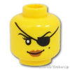 ミニフィグ デュアルヘッド - 眼帯の笑顔の女性 / 怒った女性：[Yellow / イエロー]