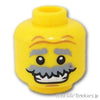 ミニフィグ ヘッド - フサフサ髭のおじさん：[Yellow / イエロー]