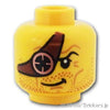 ミニフィグ ヘッド - アイパッチをつけた無精ひげ：[Yellow / イエロー]