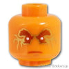 ミニフィグ ヘッド - ゴールドフラクチャーのコール：[Orange / オレンジ]