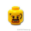 ミニフィグ ヘッド - グレーの汚れとあごひげ：[Yellow / イエロー]