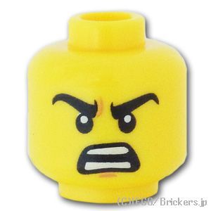 LEGO® パーツ 6124891 ミニフィグ デュアルヘッド - 太い眉毛の笑顔 / 怒り顔 ：[Yellow / イエロー] 3626pb1509-024 
