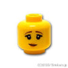 ミニフィグ ヘッド - ピーチリップの困った笑顔と驚き顔：[Yellow / イエロー]