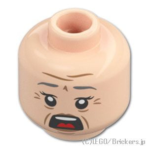 LEGO® パーツ 6154064 ミニフィグ デュアルヘッド - ゆとりの笑顔のおばあさん / あんぐりあきれ顔：[Light Nougat / ライトヌガー] 3626pb1636-283 