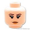 ミニフィグ デュアルヘッド - 片えくぼのすまし顔 / 怒り顔：[Light Nougat / ライトヌガー]