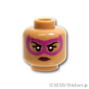 LEGO® パーツ 6175108 ミニフィグ デュアルヘッド - マゼンタアイマスクのスマイル / 怒り顔：[Md,Nougat / ミディアムヌガー] 3626pb1718-137 